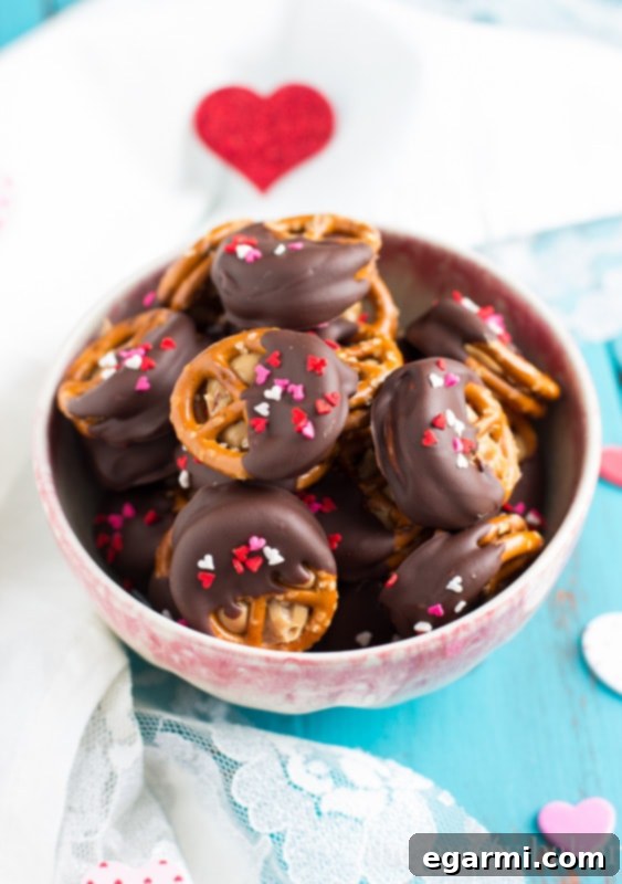 Peanut Butter Stuffed Chocolate Covered Pretzels