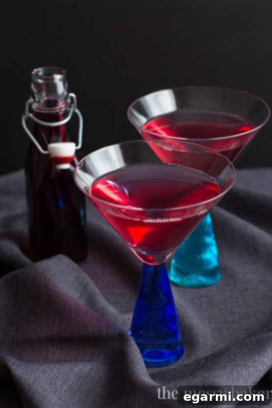 Mixed Berry Martini and Homemade Syrup