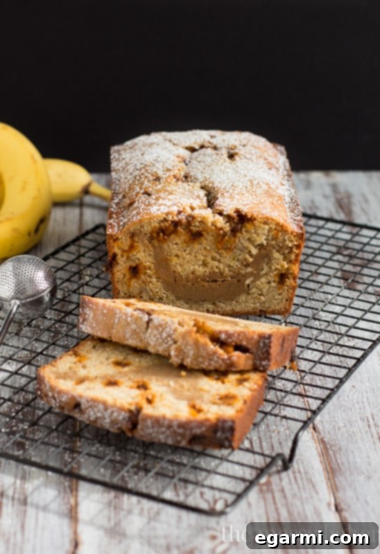 Banana Bread with Cookie Butter Cheesecake Swirl