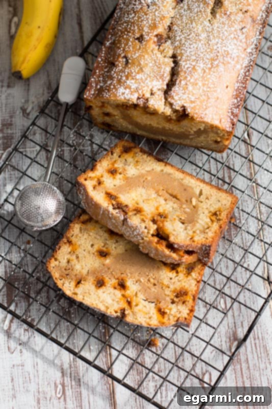 Banana Bread with Cookie Butter Cheesecake Swirl