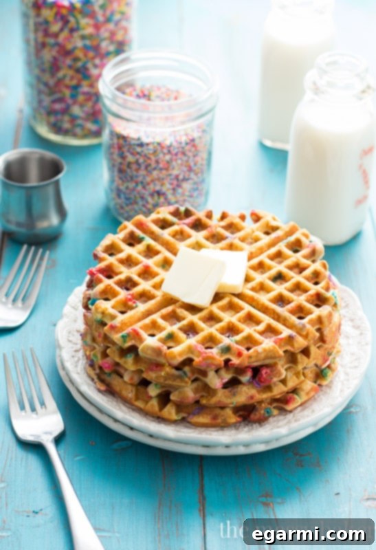 Close-up of Fluffy Funfetti Waffle