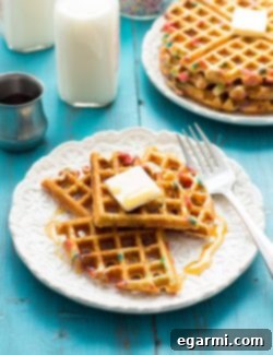 Final Funfetti Waffles ready to serve