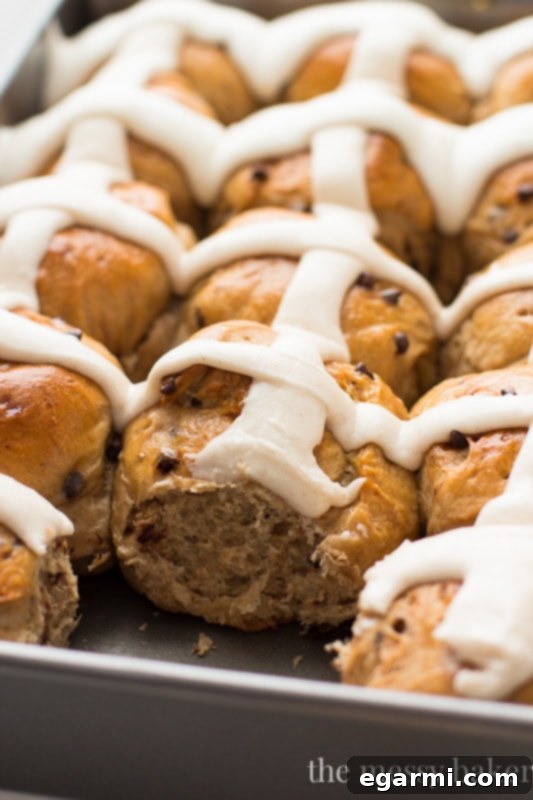 Choc-Chip Hot Cross Buns 4 Hot Cross Buns dough rising perfectly in a bowl
