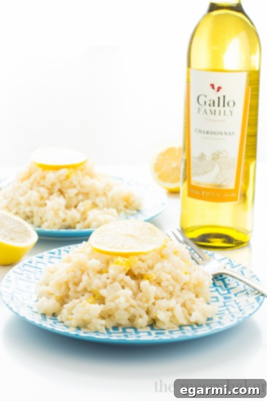Close-up of creamy Lemon Risotto with Parmesan