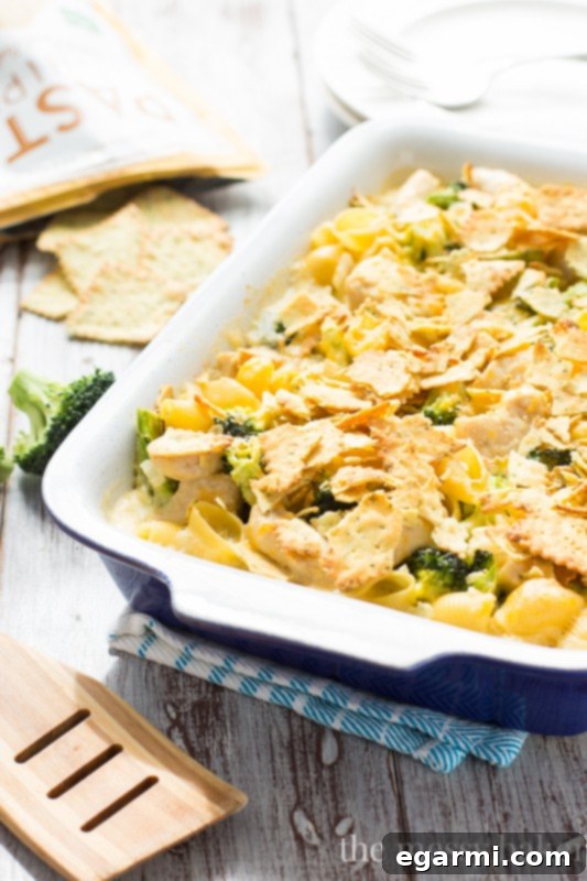 Easy Chicken Broccoli Pasta Bake with Cheddar Cheese