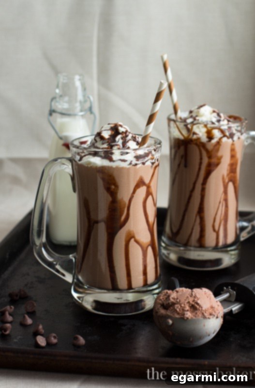 Decadent Roasted Banana Peanut Butter Chocolate Milkshake 5 Ingredients for a Chocolate Peanut Butter Roasted Banana Milkshake