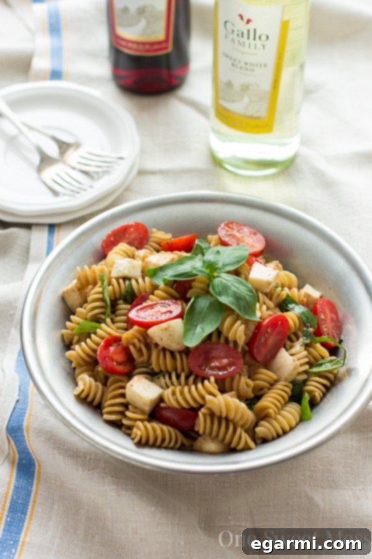 Caprese Pasta Salad for Sunday Supper 2 Caprese Pasta Salad - Fresh, vibrant, and perfect for summer