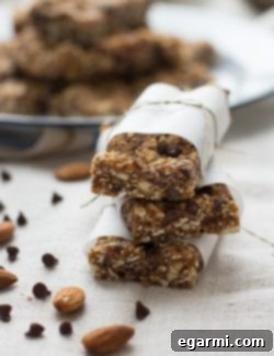Final plated Chocolate Chip Cookie Energy Bars