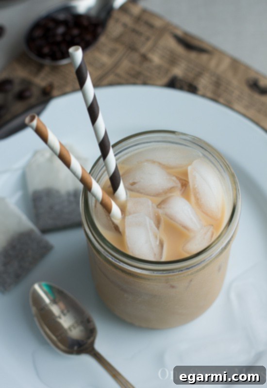 Dirty Chai Tea Latte in a Glass