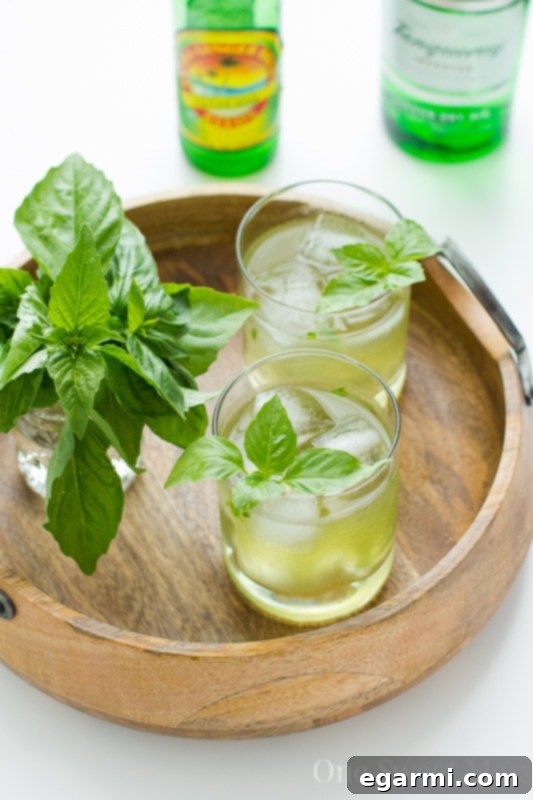 Thursday Thirst Quencher Basil Ginger Gin Fizz 2 Basil Ginger Gin Fizz Cocktail