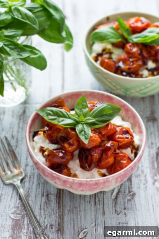 Roasted Tomato Basil Cottage Cheese Bowl