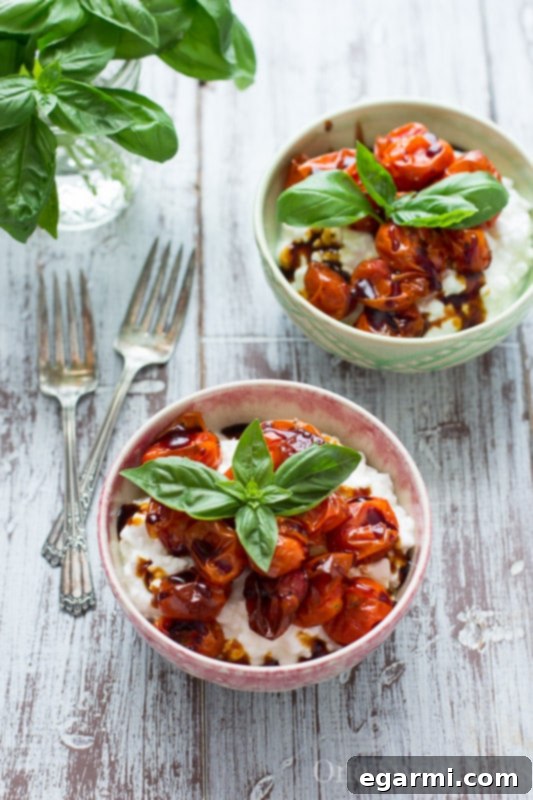 Roasted Tomato Basil Cottage Cheese Bowl
