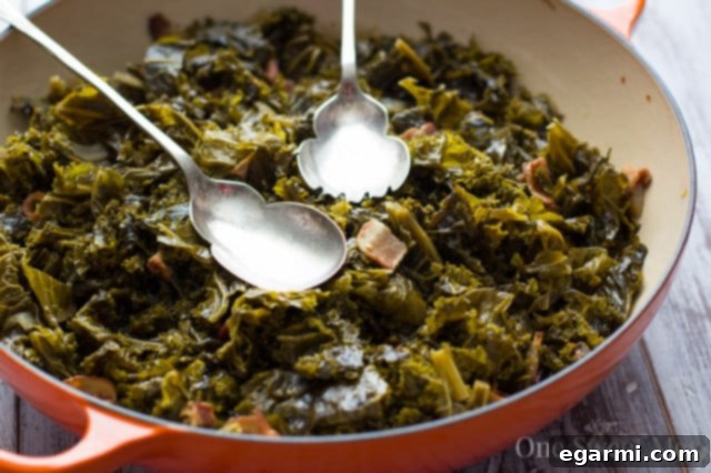 Southern Beer Braised Kale and Bacon 3 Southern-Style Beer Braised Kale with Bacon