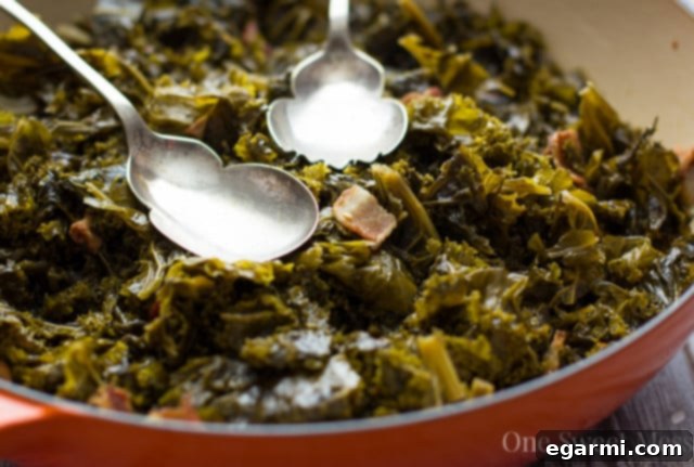 Southern Beer Braised Kale and Bacon 4 Southern-Style Beer Braised Kale with Bacon