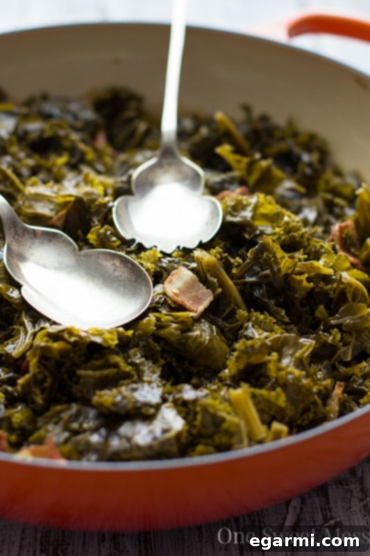 Southern Beer Braised Kale and Bacon 6 Southern-Style Beer Braised Kale with Bacon