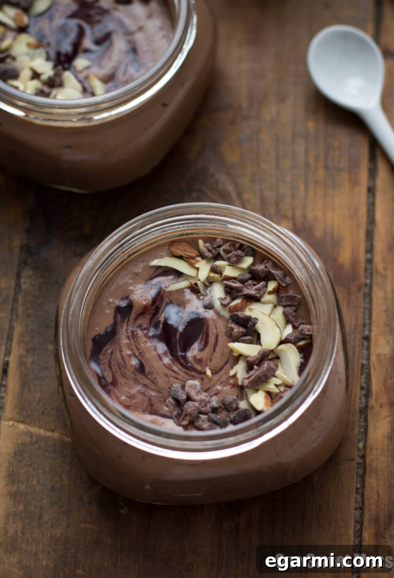 Nourishing Vegan Chocolate Raspberry Swirl Pudding 5 Dairy-Free Chocolate Pudding with a Sweet and Tart Raspberry Swirl
