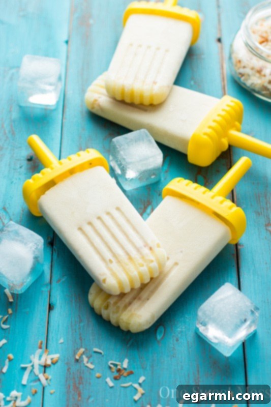 Vegan Pina Colada Popsicles - Refreshing, dairy-free frozen treats perfect for summer