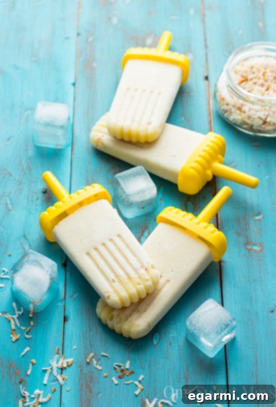 Vegan Piña Colada Popsicle Ingredients - Fresh pineapple and natural sweeteners
