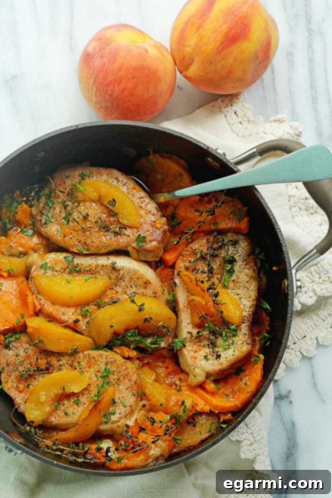 Maple Peach Pork Chops - Seasonal Summer Dinner Recipe