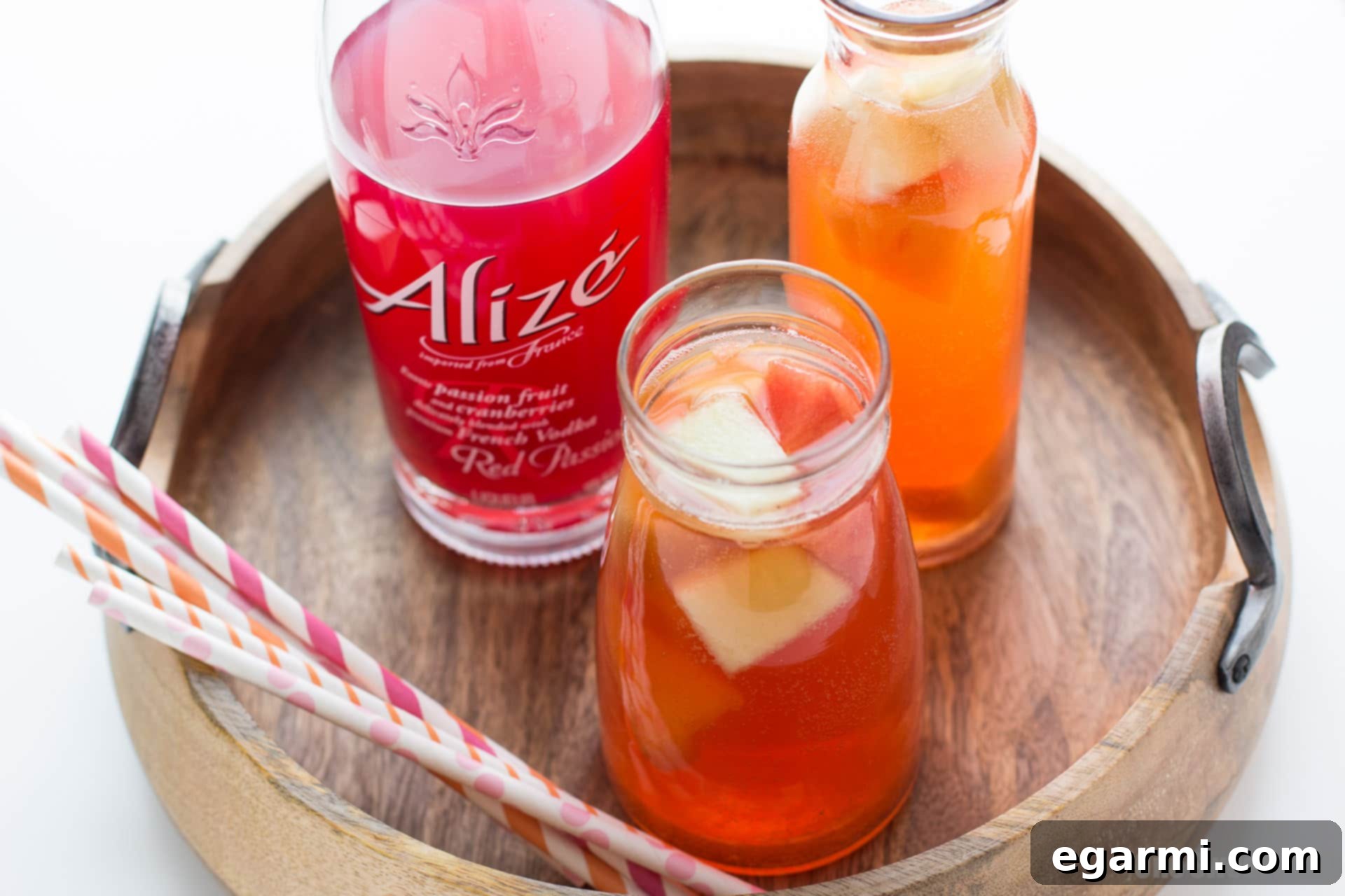 Alize Red Passion Liqueur bottle next to sangria