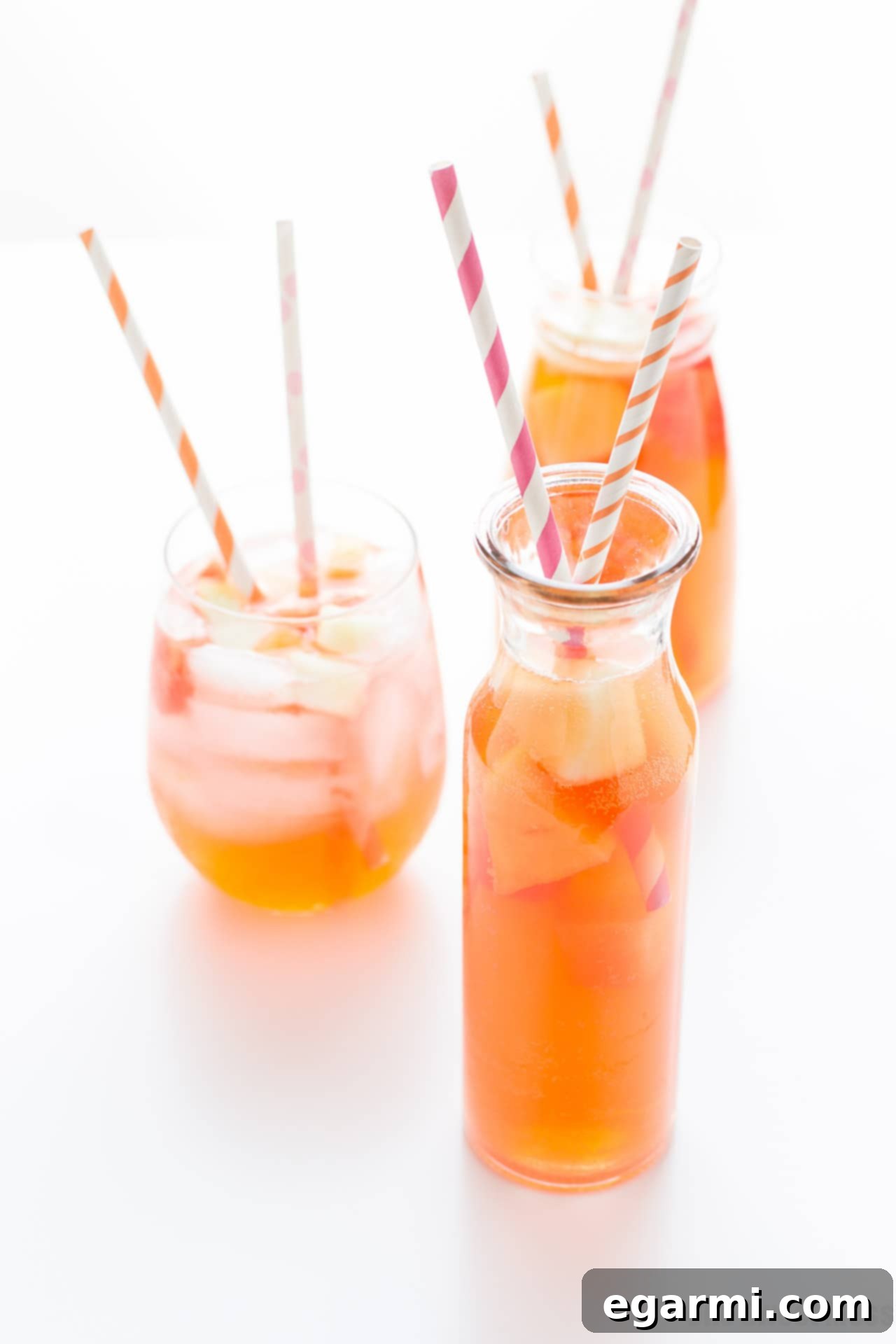 Summer Melon Sangria with colorful melon chunks