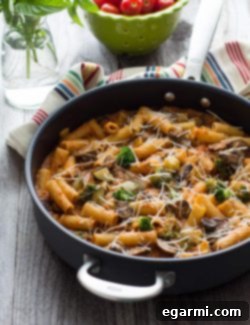 Spring Harvest Pasta with Roasted Marinara 9 Final dish of Roasted Marinara Pasta Primavera