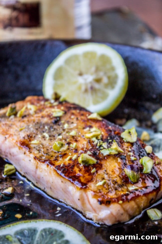 Pan-Seared Maple Glazed Salmon with Pistachios