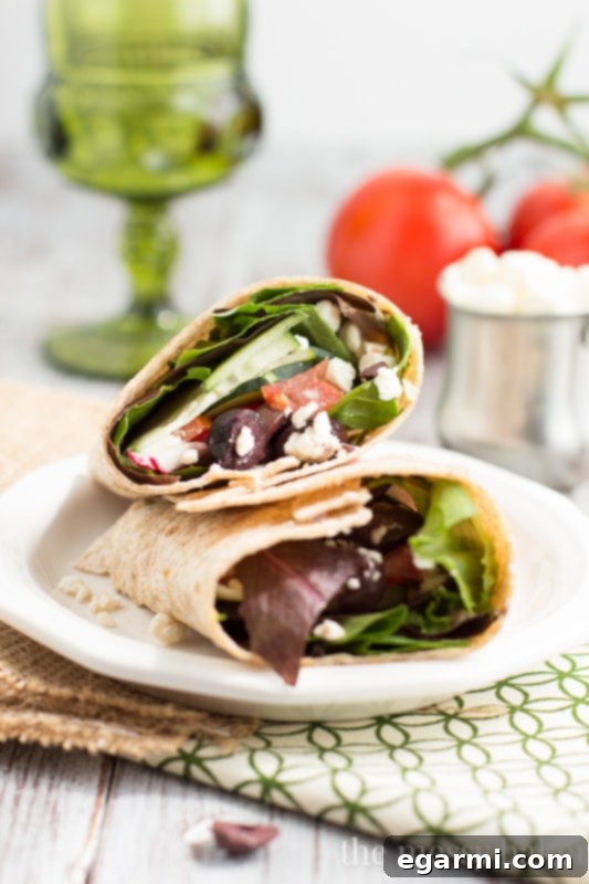 Light and Healthy Greek Salad Wraps