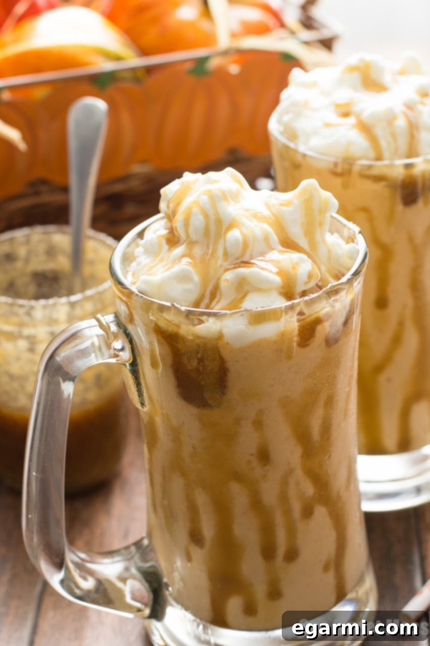 Caramel Pumpkin Pie Milkshake - Delicious and festive fall drink with whipped cream