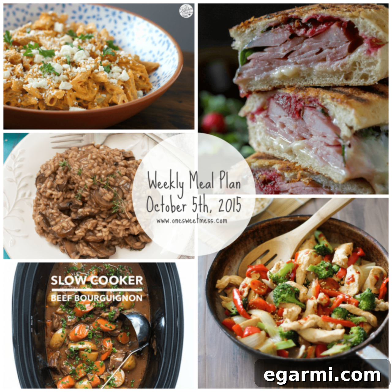 October 5th 2015 Weekly Meal Planner 2 Weekly Meal Plan + Printable Grocery List