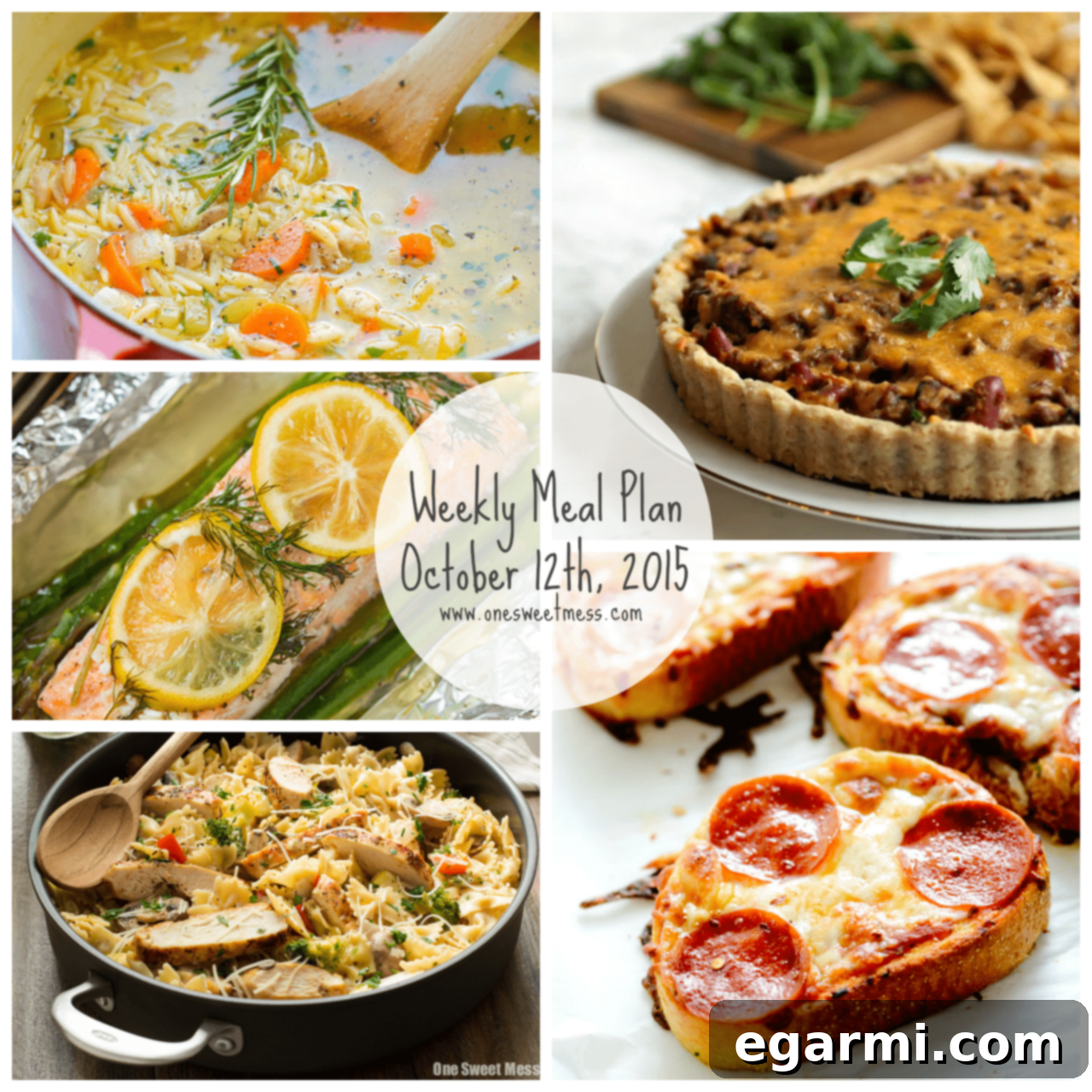 October 12 2015 Weekly Meal Plan 2 Weekly Meal Plan + Printable Grocery List