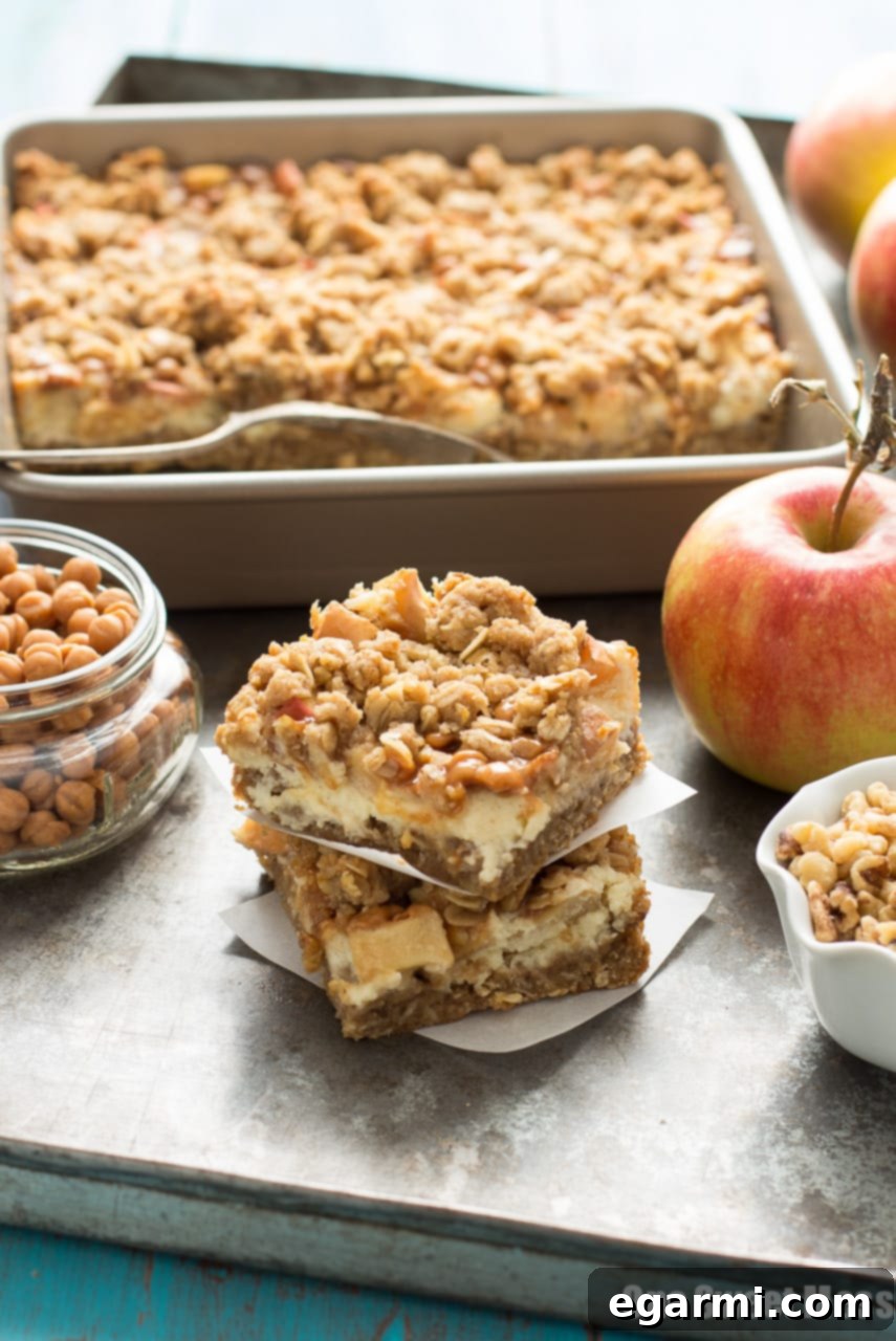 Caramel Apple Cheesecake Bars - Delicious Autumn Dessert