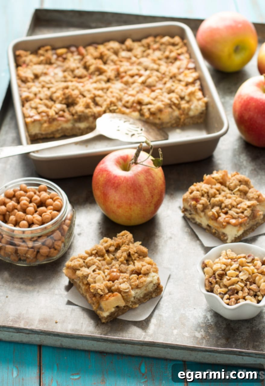 Caramel Apple Cheesecake Bars with Melted Caramel