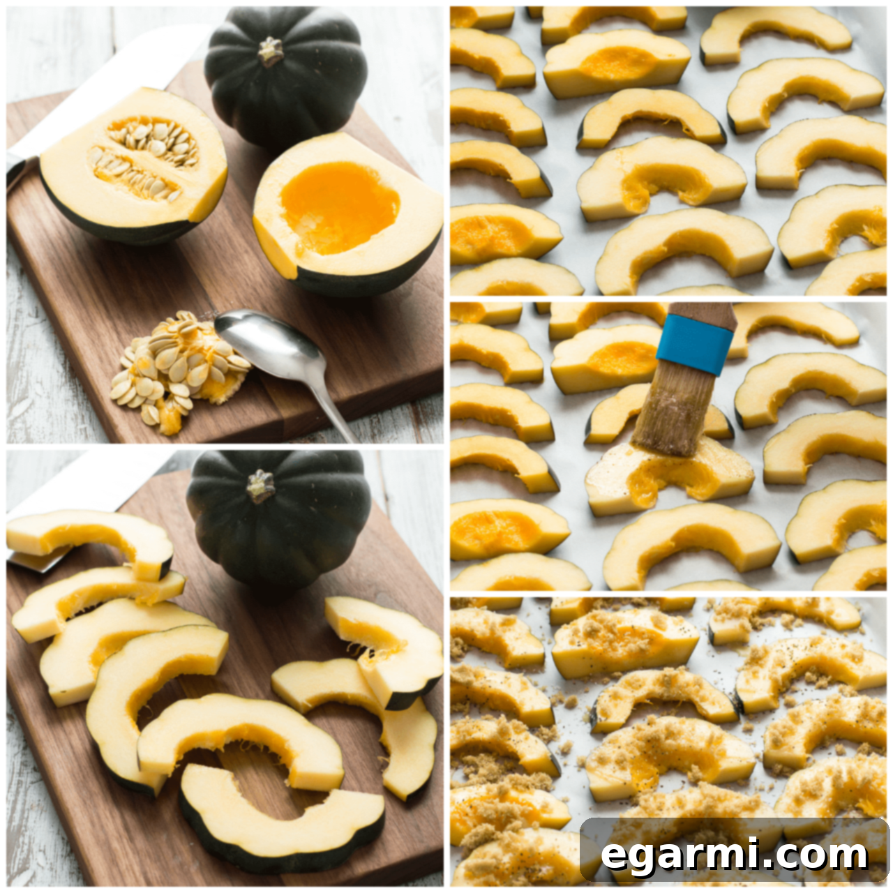Perfectly roasted acorn squash slices