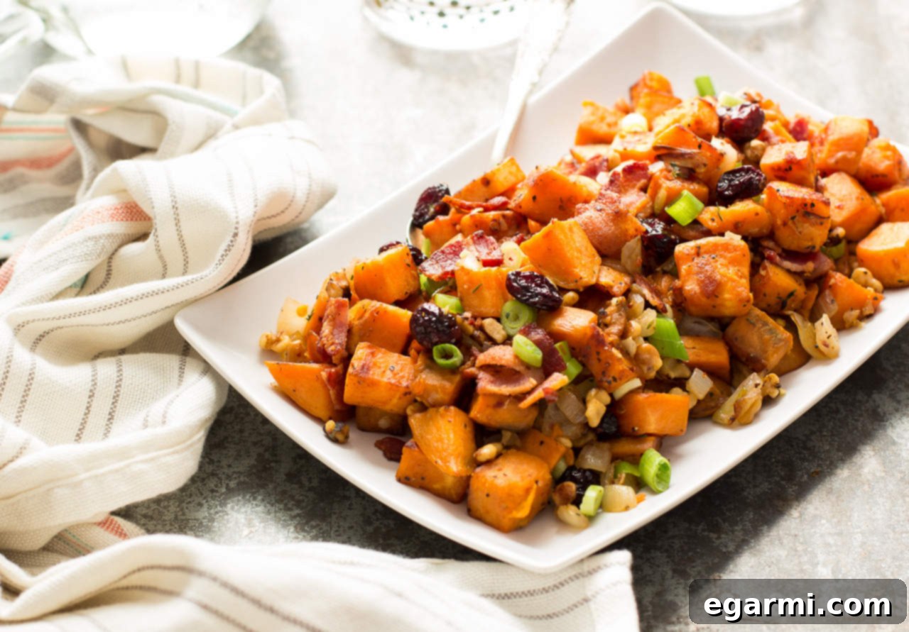 Cranberry-Walnut Sweet Potato Hash