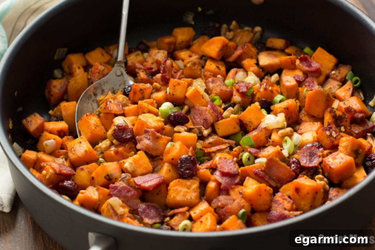 Cranberry-Walnut Sweet Potato Hash