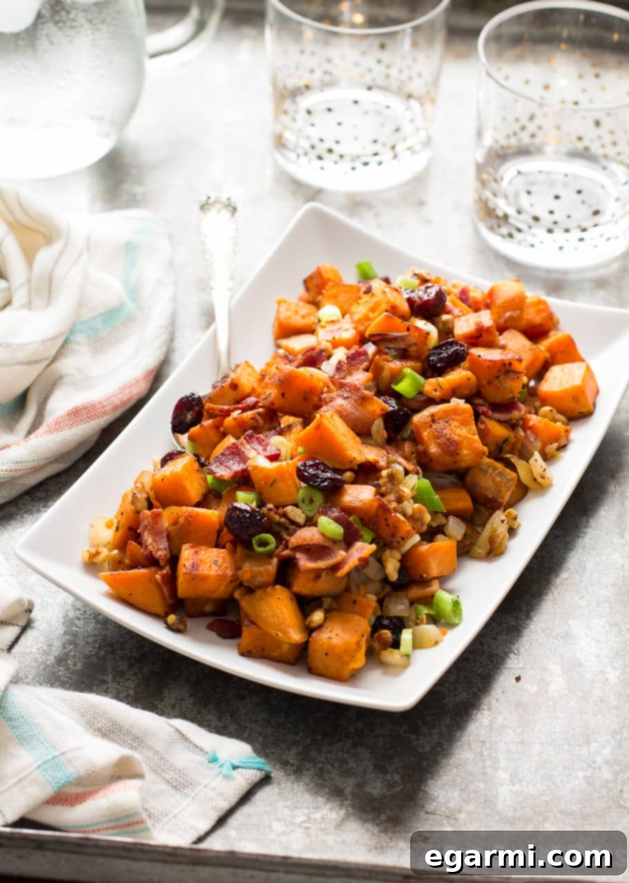 Cranberry-Walnut Sweet Potato Hash