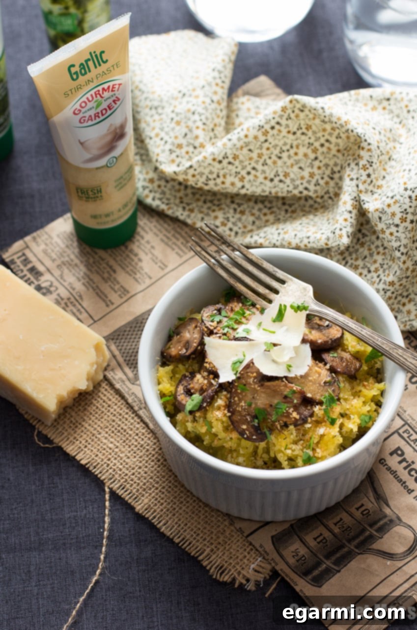 Garlic & Herb Spaghetti Squash with Mushrooms