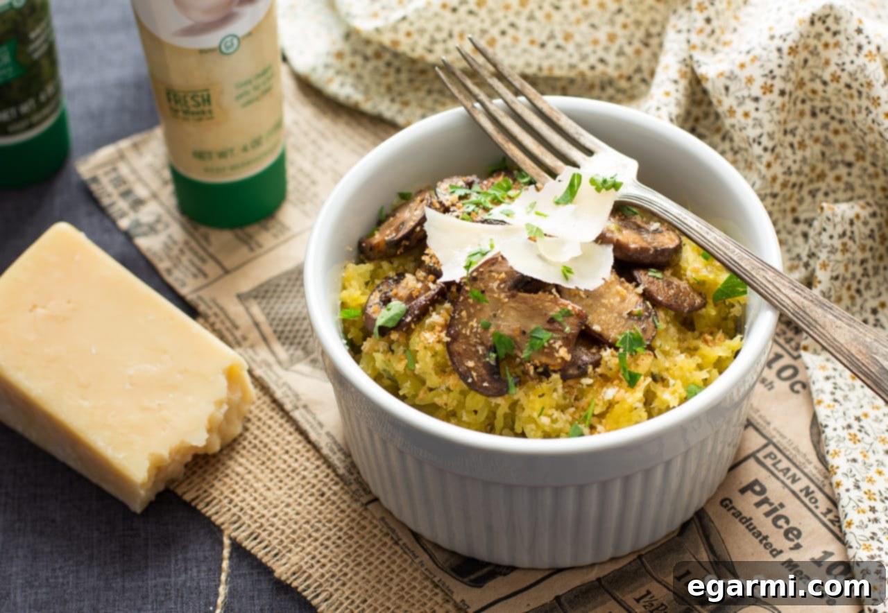 Garlic & Herb Spaghetti Squash with Mushrooms