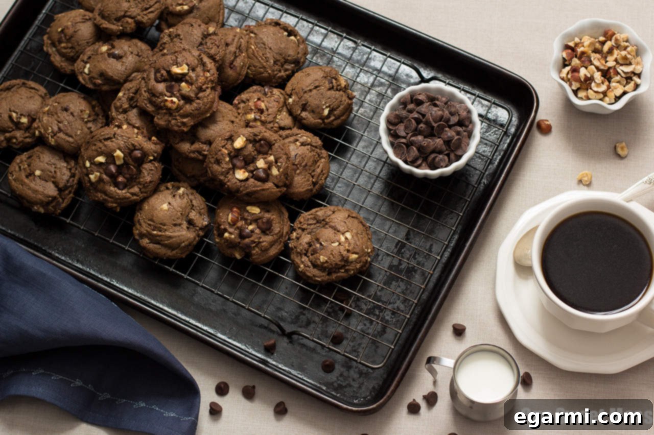 Chocolate Espresso Toasted Hazelnut Cookies